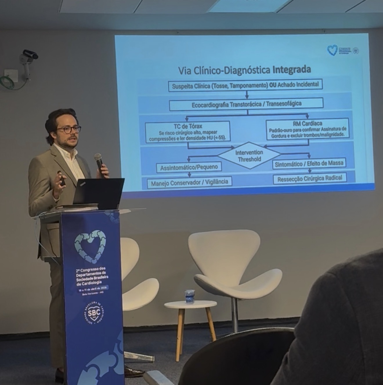 Dr. Rafael Azeredo apresentando via clínico-diagnóstica no Congresso da Sociedade Brasileira de Cardiologia